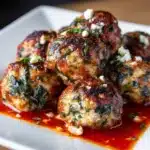 Baked Chicken Ricotta Meatballs with Spinach Recipe