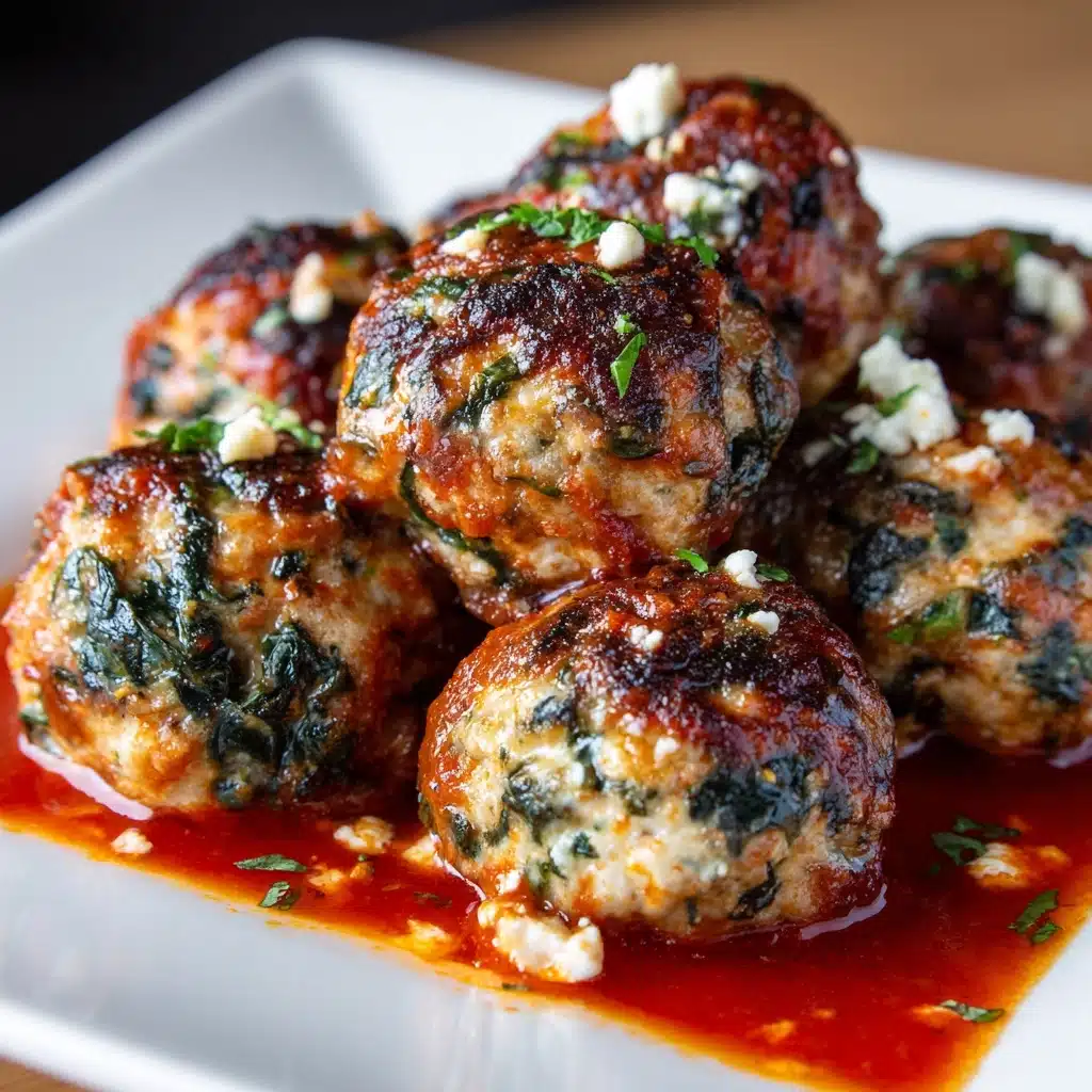 Baked Chicken Ricotta Meatballs with Spinach Recipe