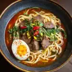 Tomato Egg and Beef Noodle Soup Recipe