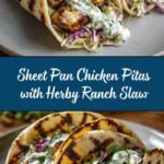 Sheet Pan Chicken Pitas with Herby Ranch Slaw Recipe
