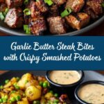Garlic Butter Steak Bites and Smashed Potatoes Recipe