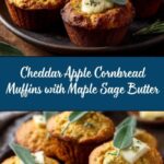 Cheddar Apple Cornbread Muffins with Maple Sage Butter Recipe