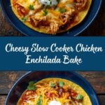 Cheesy Slow Cooker Chicken Enchilada Bake Recipe