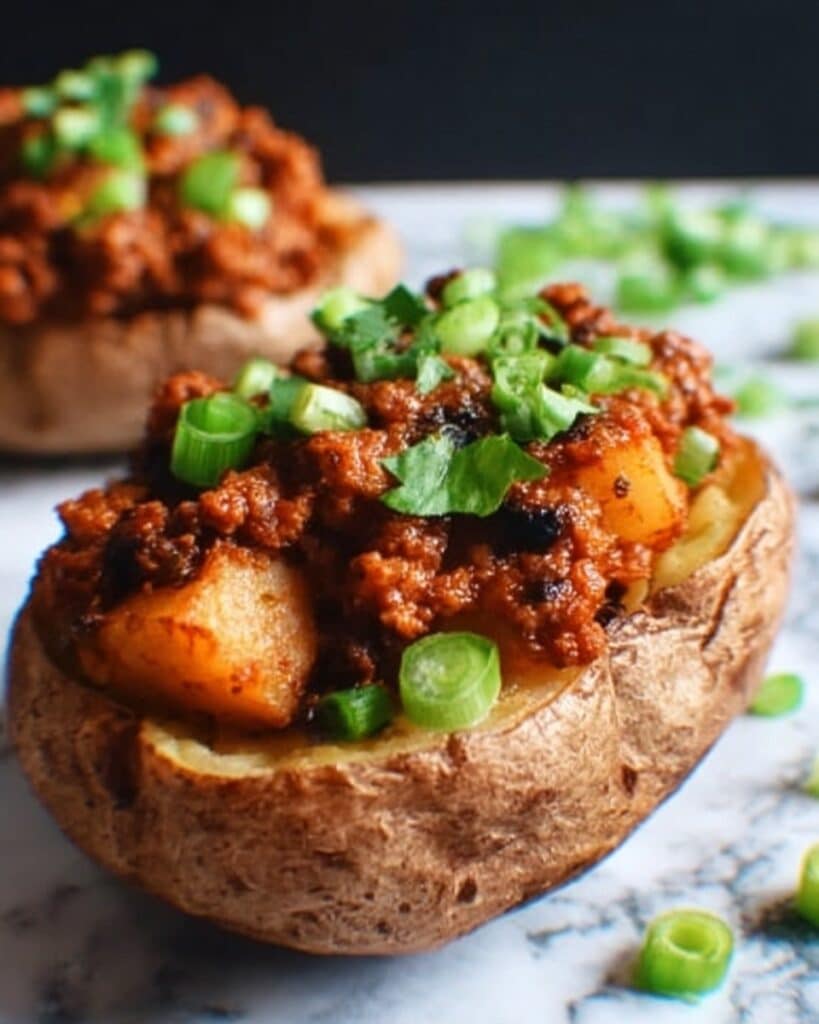 Barbecue Tempeh Stuffed Potatoes Recipe
