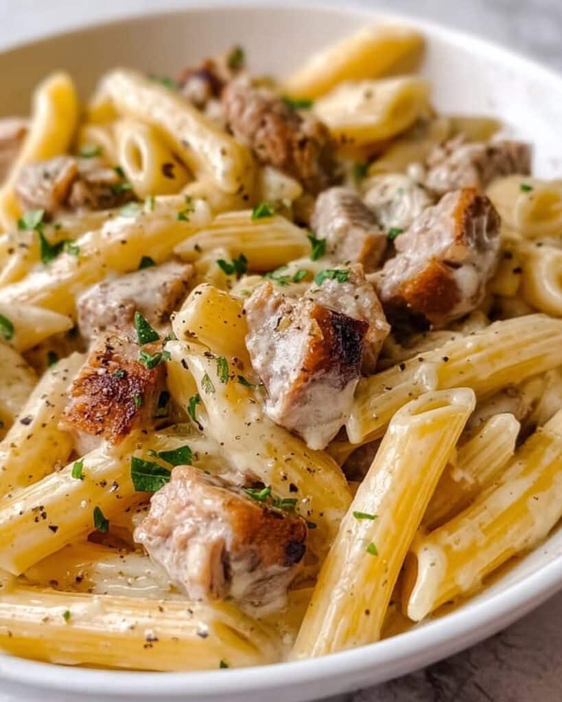 Sausage Alfredo Rigatoni Recipe