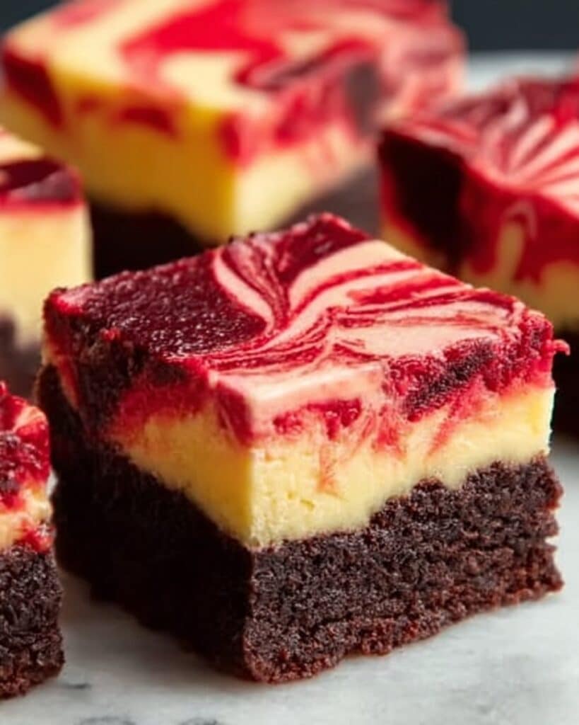 Red Velvet Brownies with Vanilla Cheesecake Swirl Recipe