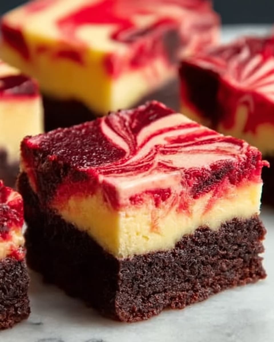 Red Velvet Brownies with Vanilla Cheesecake Swirl Recipe - Recipe Image