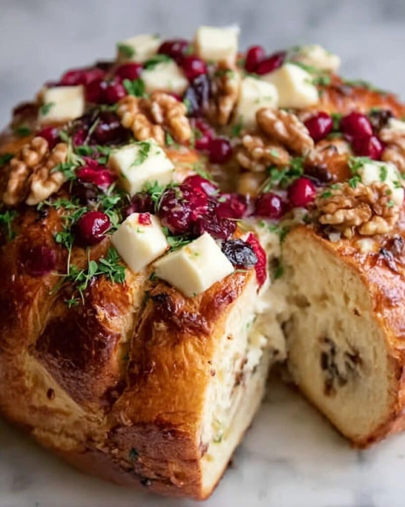 Cranberry Brie Sourdough Pull-Apart Bread Recipe