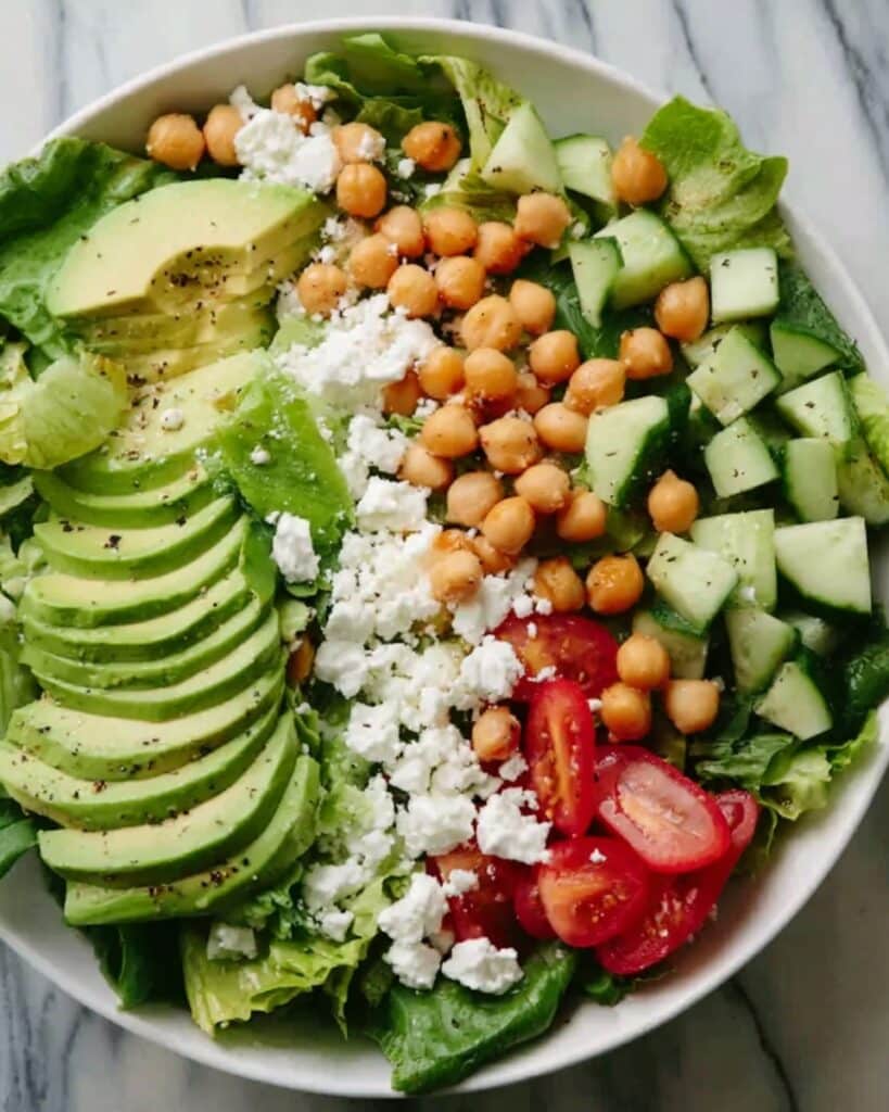 Fresh Chopped Salad with Chickpeas, Feta, and Avocado Recipe