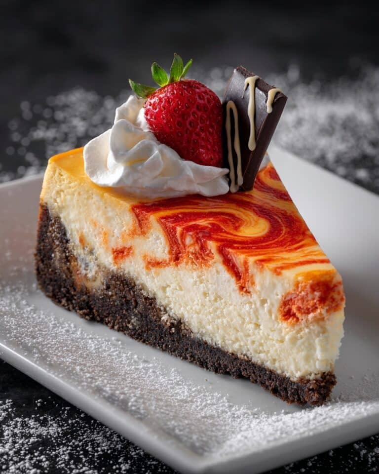No-Bake Orange Pineapple Swirl Cheesecake Recipe
