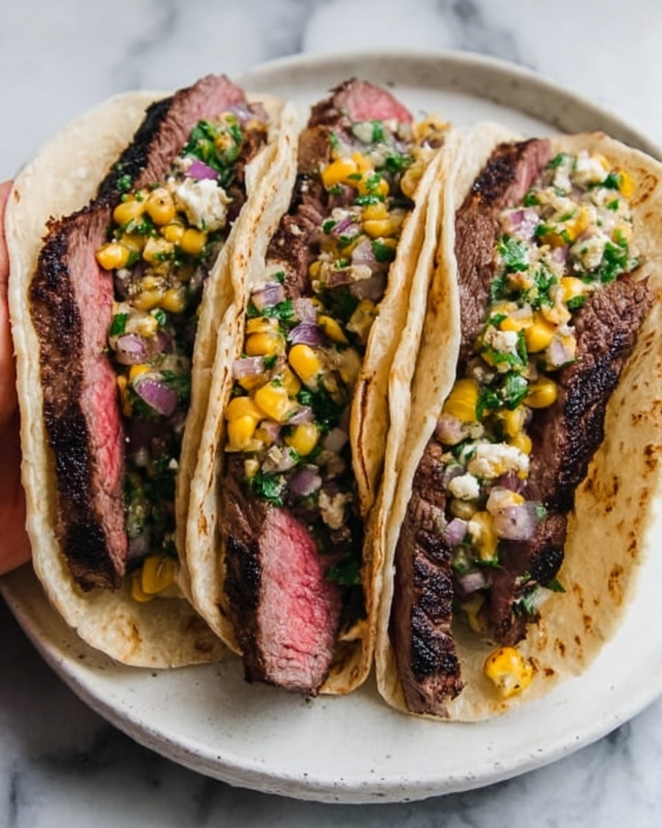 Grilled Elote Steak Tacos Recipe - Recipe Image