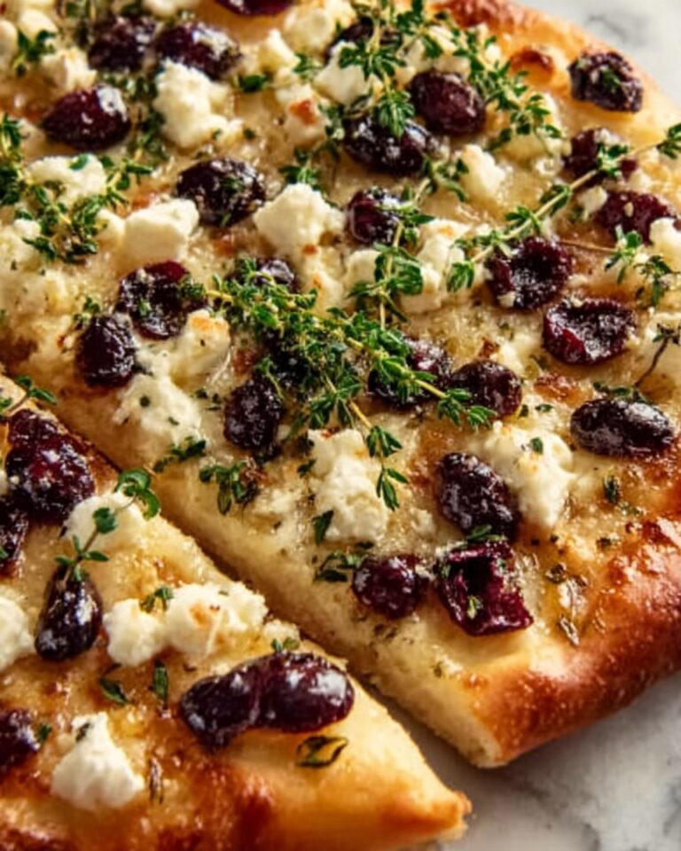 Rustic Cranberry & Balsamic Glazed Flatbread with Fresh Herbs Recipe