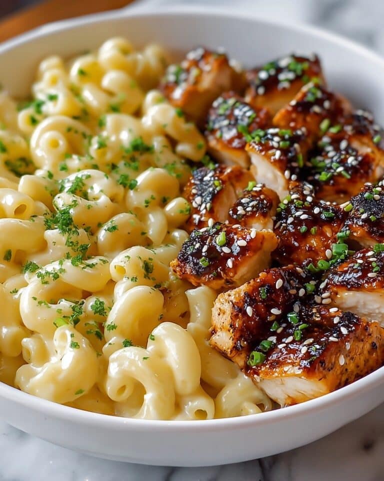 Easy Honey Garlic Chicken with Creamy High-Protein Mac and Cheese Recipe