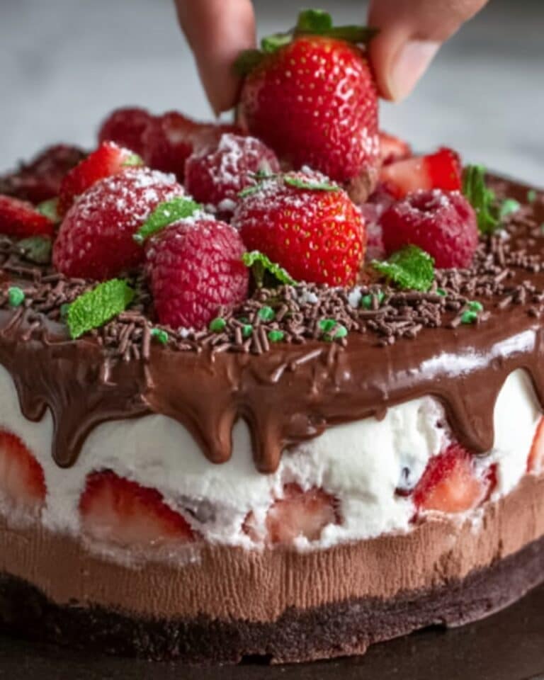 Decadent Strawberry Chocolate Fantasy Ice Cream Cake Recipe