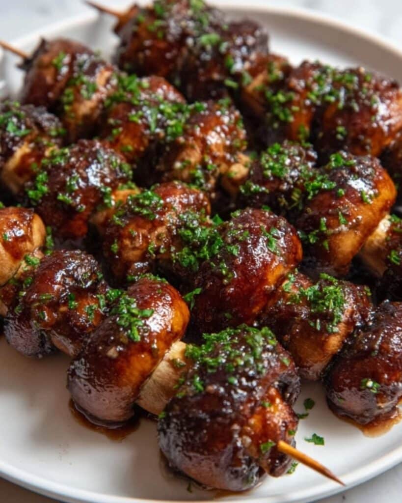 Marinated Grilled Mushroom Skewers Recipe