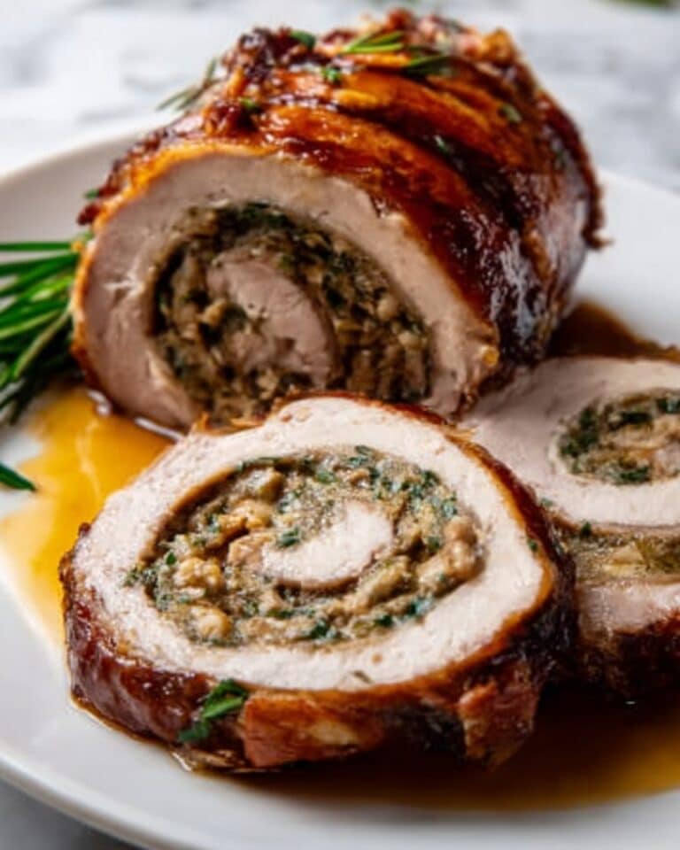 Turkey Roulade with Herb-Stuffed Sausage and Apple Recipe