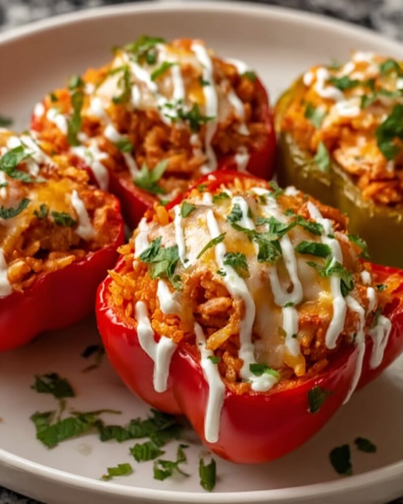 Spicy Buffalo Chicken Stuffed Peppers Recipe