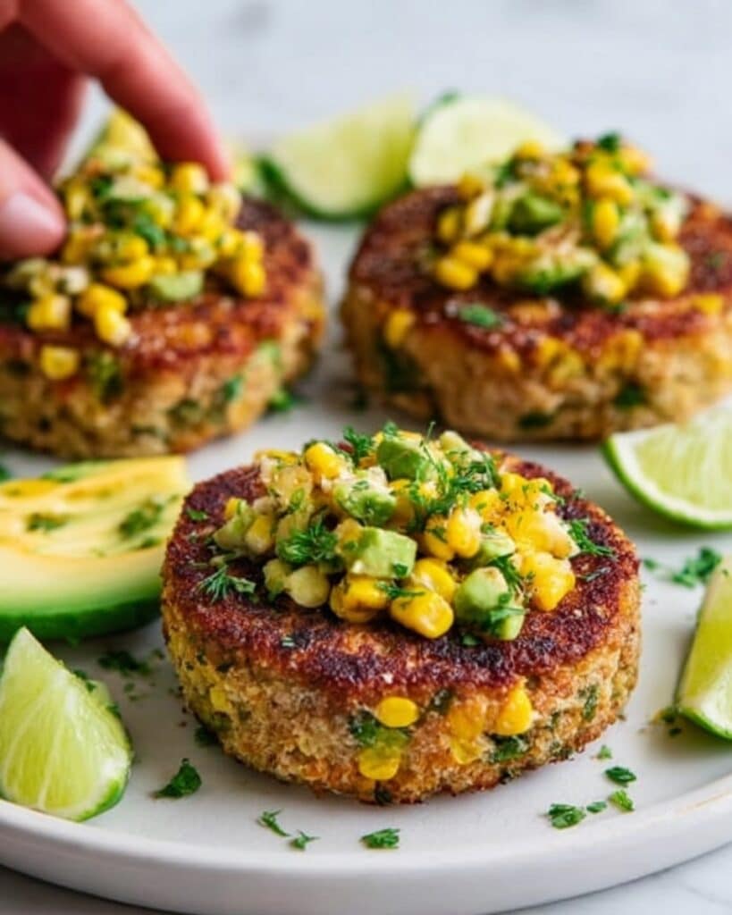 Chicken Burgers with Avocado Corn Salsa Recipe