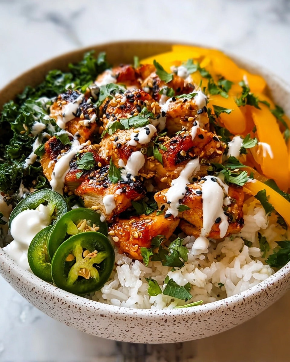 Greek Chicken Bowls with Creamy Tahini Feta Sauce Recipe - Recipe Image