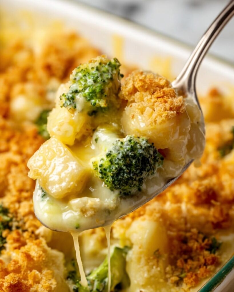 Chicken Divan Casserole with Broccoli, Cheddar, and Crispy Ritz Topping Recipe
