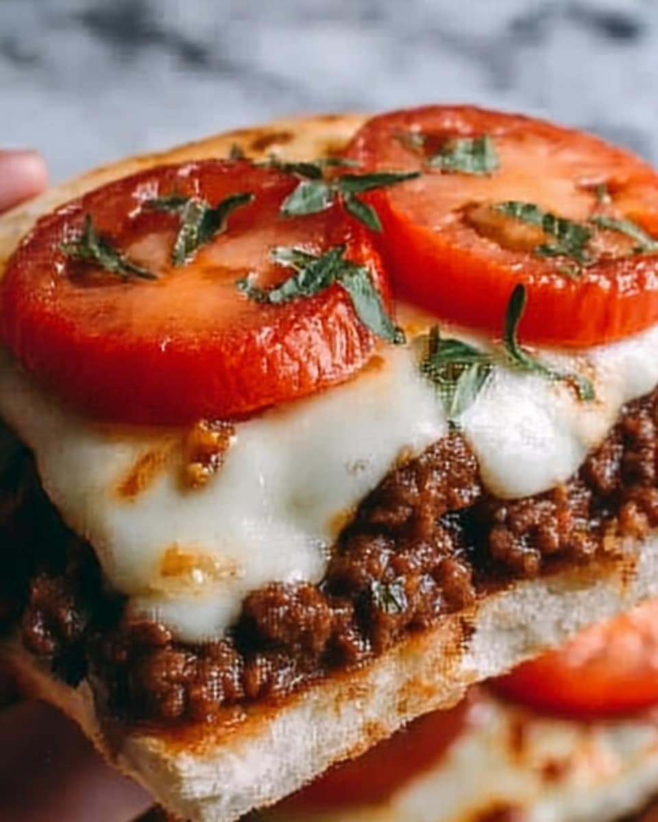 Slow-Cooked Beef Pizza Burgers Recipe - Recipe Image