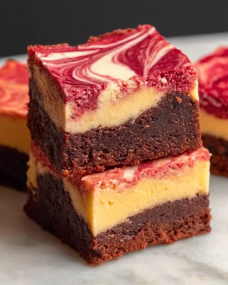 Red Velvet Brownies with Vanilla Cheesecake Swirl Recipe - Recipe Image