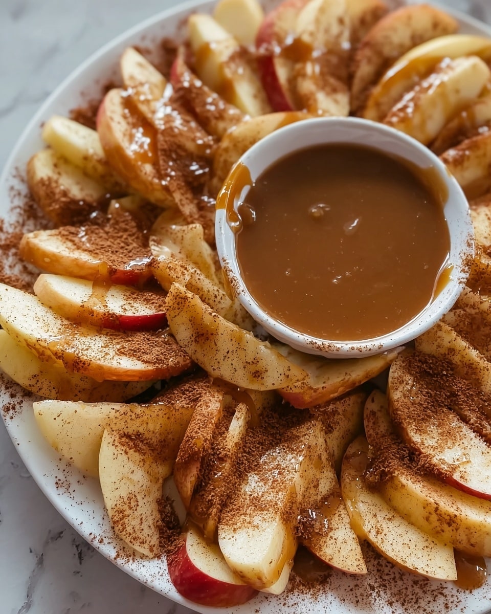 Oven Apple Wedges Fries with Caramel Cream Dipping Sauce Recipe - Recipe Image