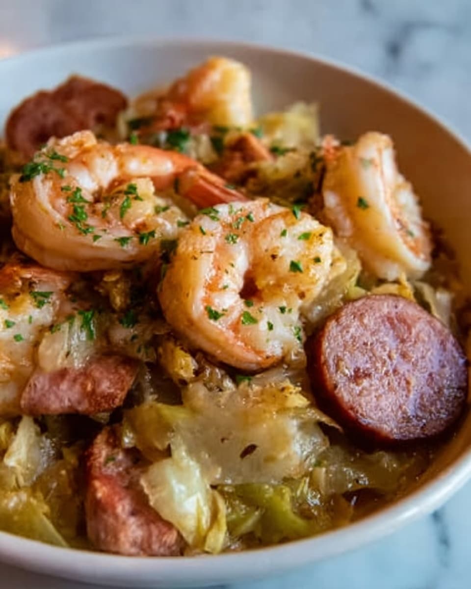 Fried Cabbage with Shrimp & Sausage Recipe - Recipe Image