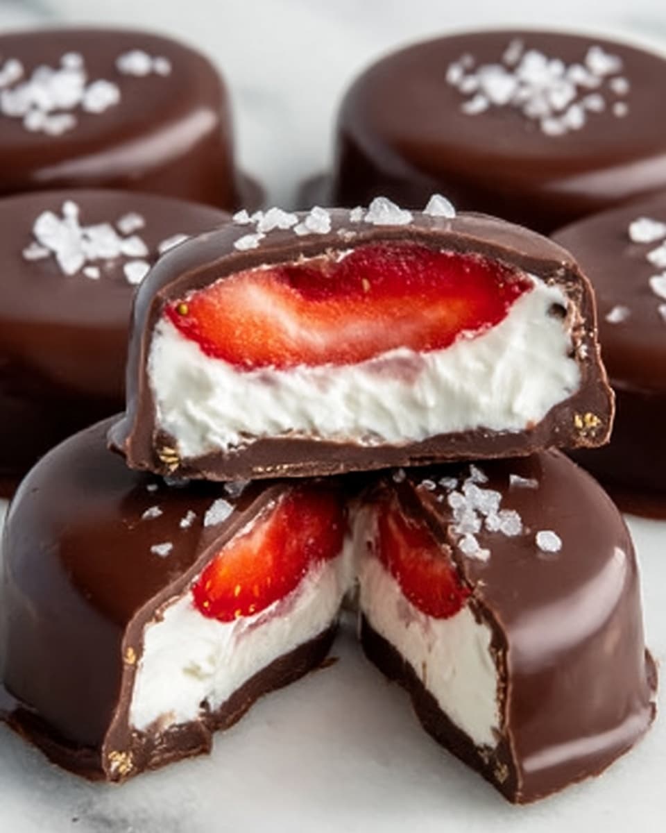 Chocolate Covered Strawberry Frozen Yogurt Bites Recipe - Recipe Image