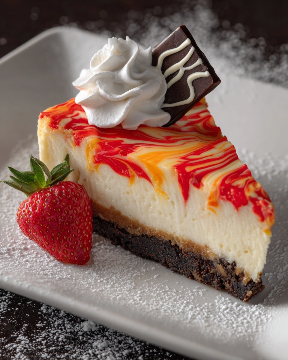 No-Bake Orange Pineapple Swirl Cheesecake Recipe - Recipe Image