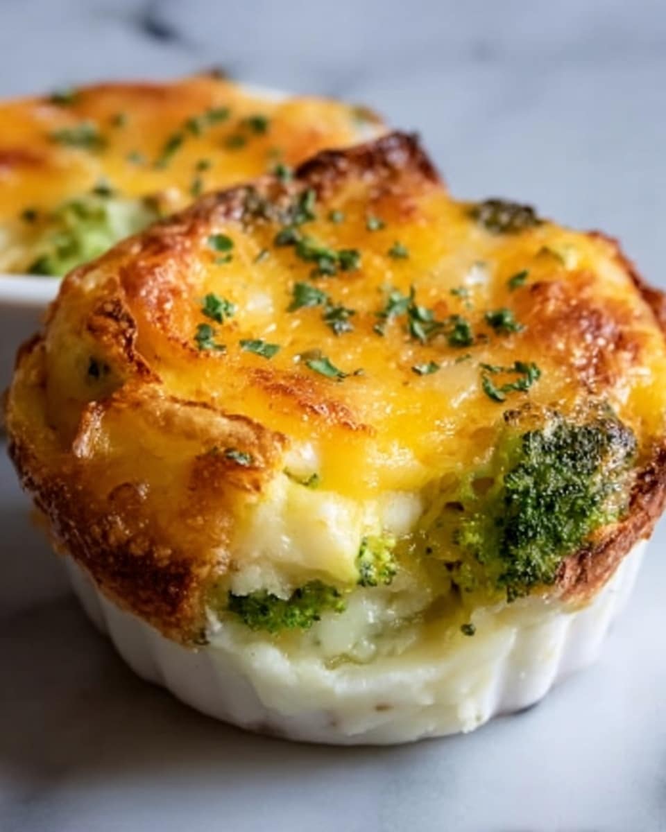 Broccoli Cheddar Smashed Potato Cups Recipe - Recipe Image