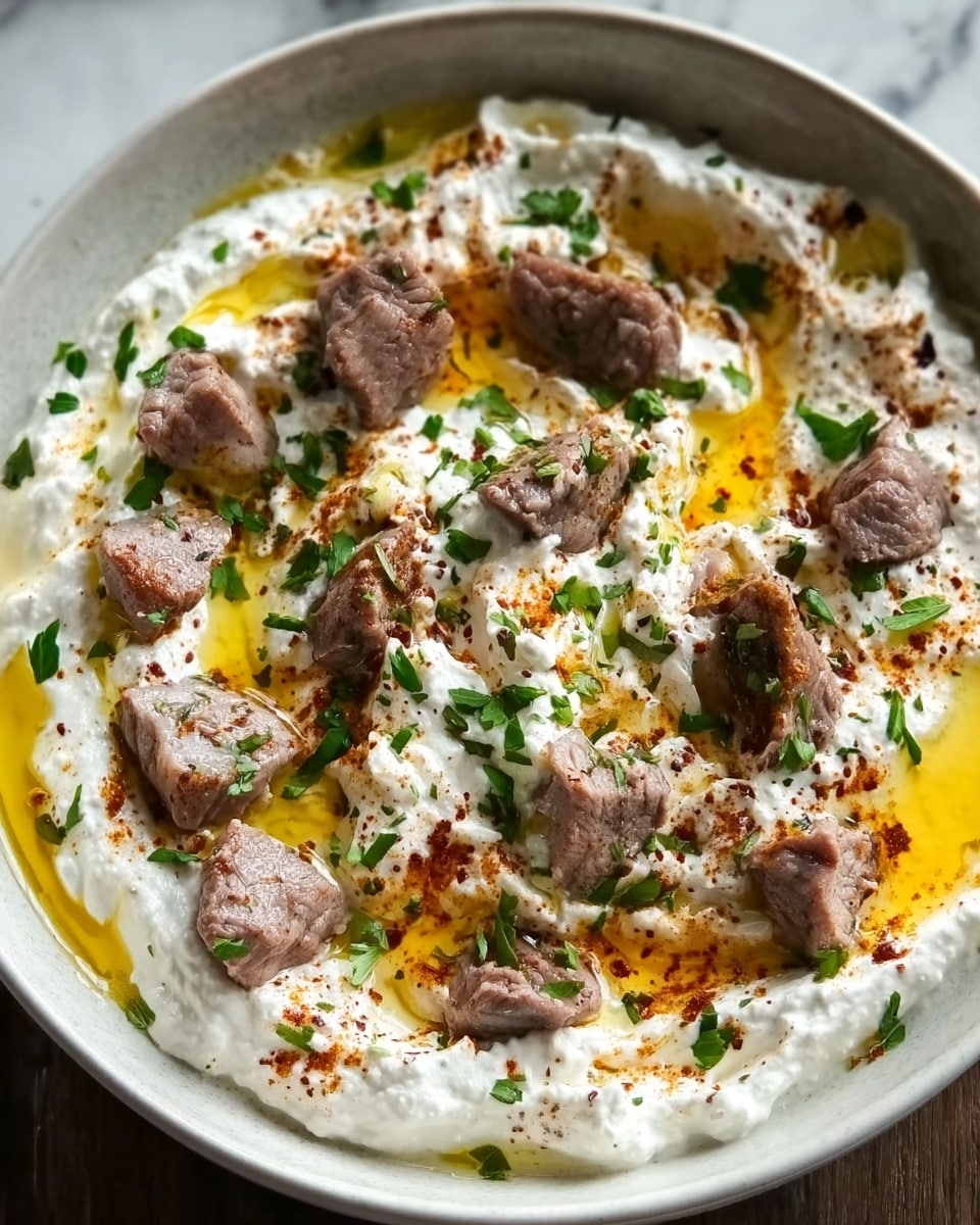 Roasted Garlic and Creamy Beef Dip with Hot Honey Recipe - Recipe Image
