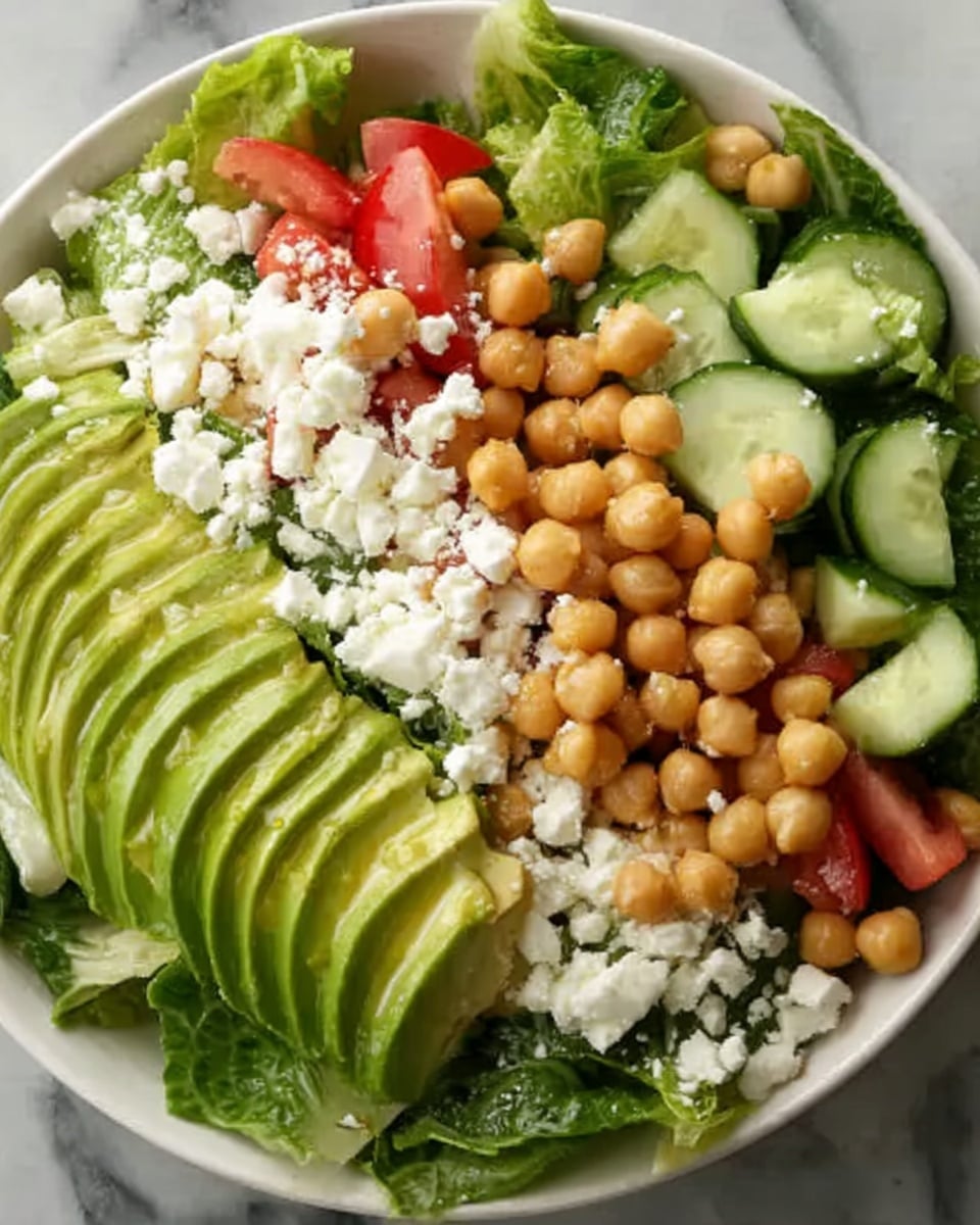 Fresh Chopped Salad with Chickpeas, Feta, and Avocado Recipe - Recipe Image