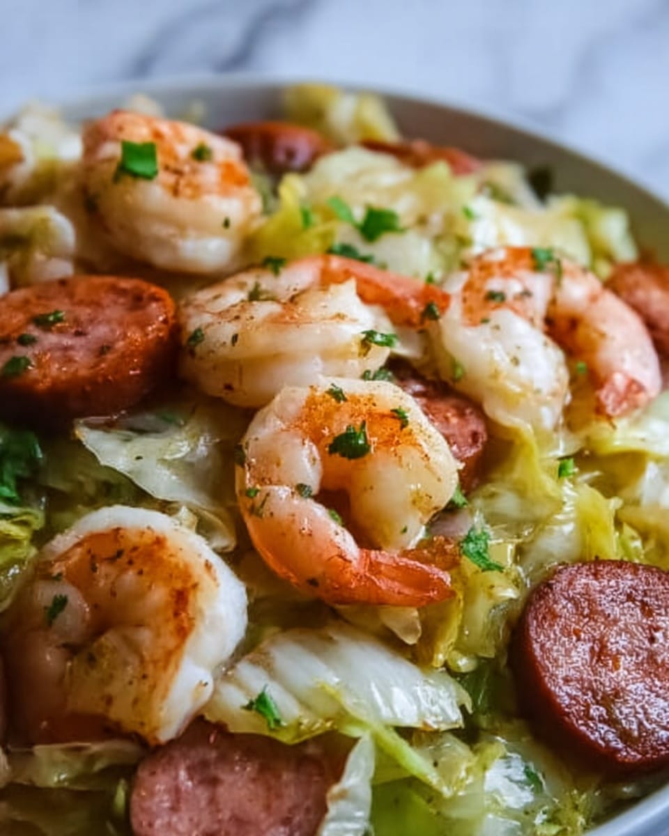 Fried Cabbage with Shrimp & Sausage Recipe - Recipe Image