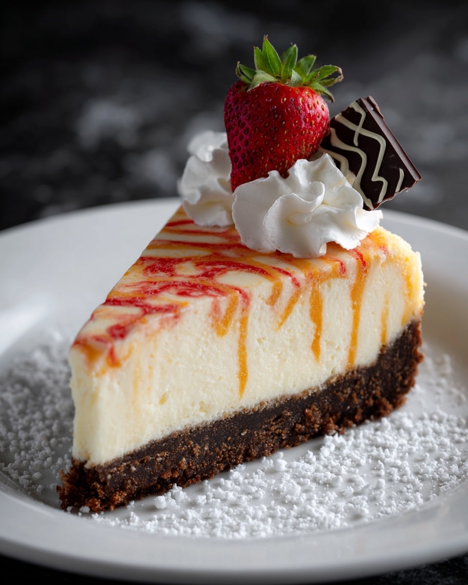 No-Bake Orange Pineapple Swirl Cheesecake Recipe - Recipe Image