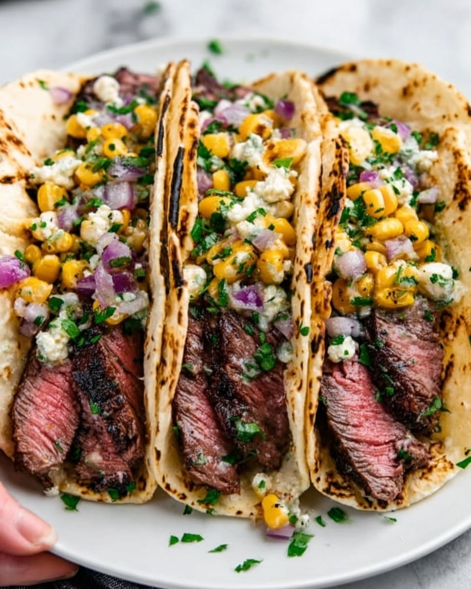 Grilled Elote Steak Tacos Recipe - Recipe Image
