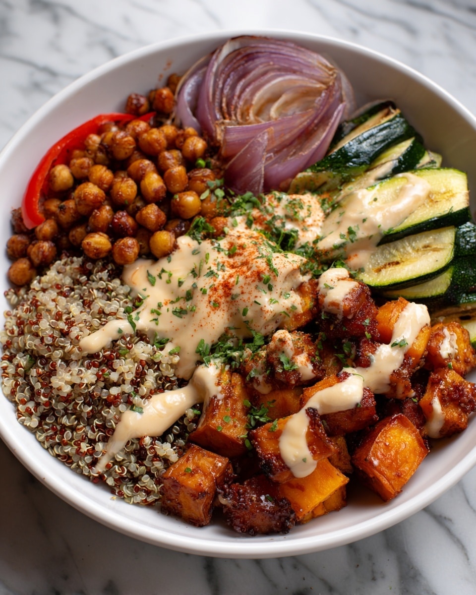 Glow Bowl Roasted Veggie Tahini Yogurt Sauce Recipe - Recipe Image