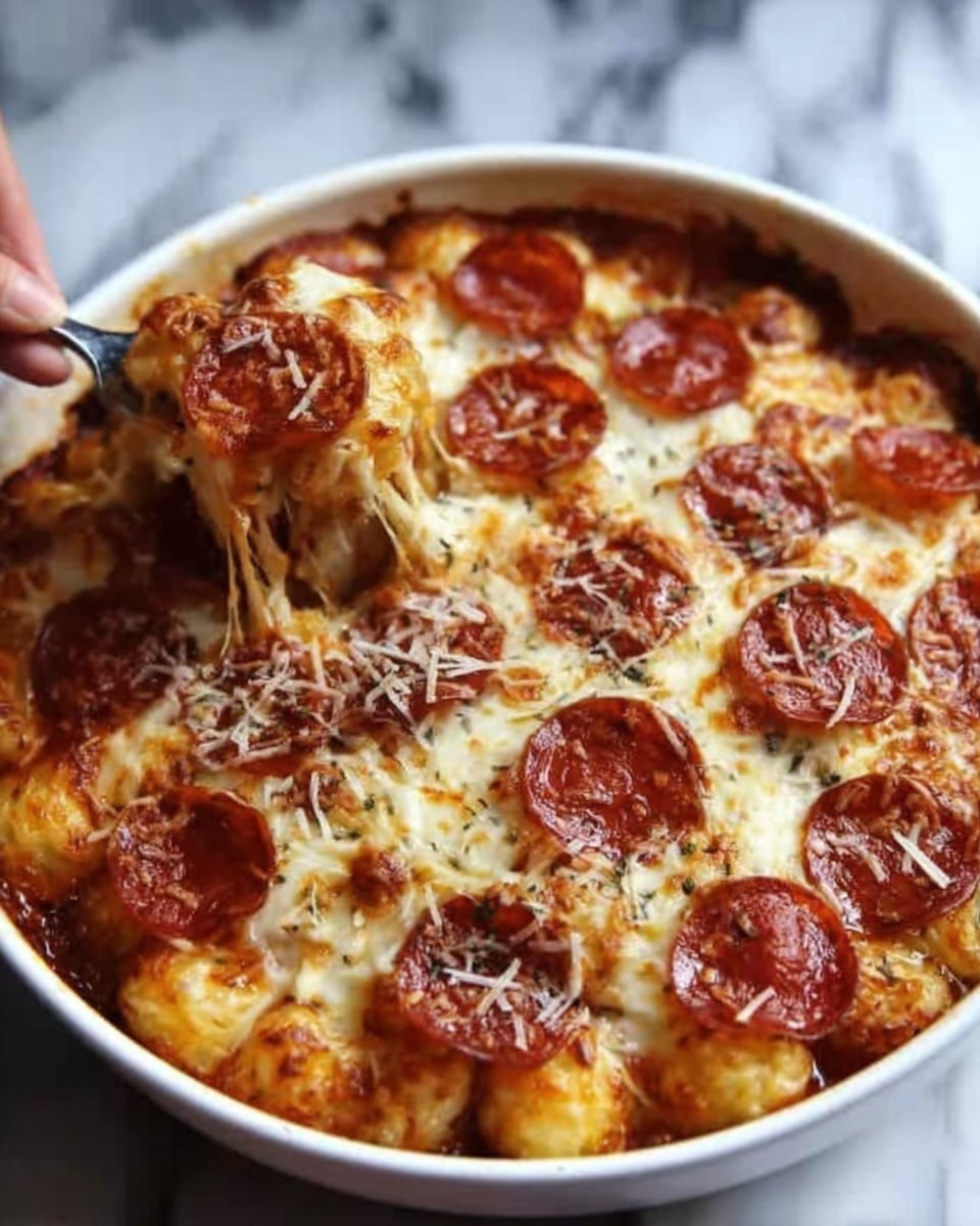 Tater Tot Pizza Casserole Recipe - Recipe Image