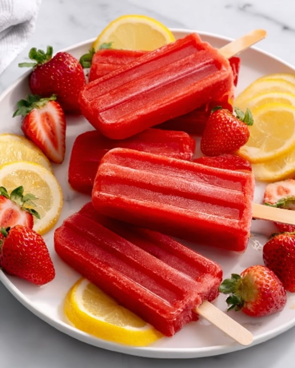 Strawberry Lemonade Popsicles Recipe - Recipe Image