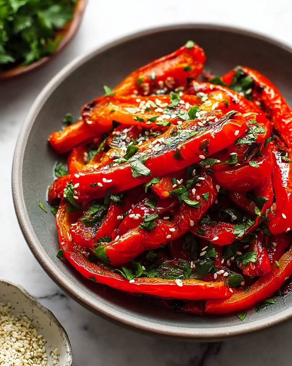 Piedmontese Roasted Peppers with Garlic and Parsley Recipe - Recipe Image