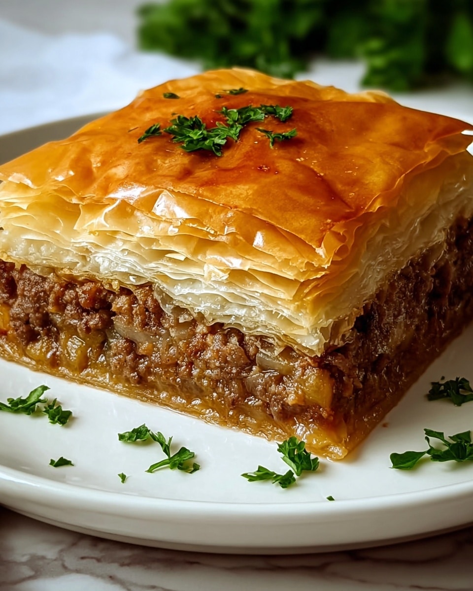 Greek Phyllo Meat Pie Recipe - Recipe Image