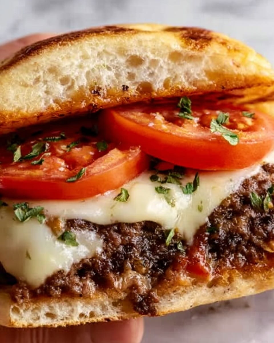 Slow-Cooked Beef Pizza Burgers Recipe - Recipe Image