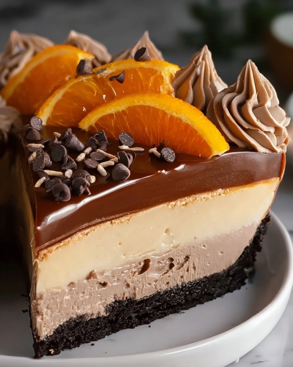 No-Bake Chocolate Orange Cheesecake Recipe - Recipe Image