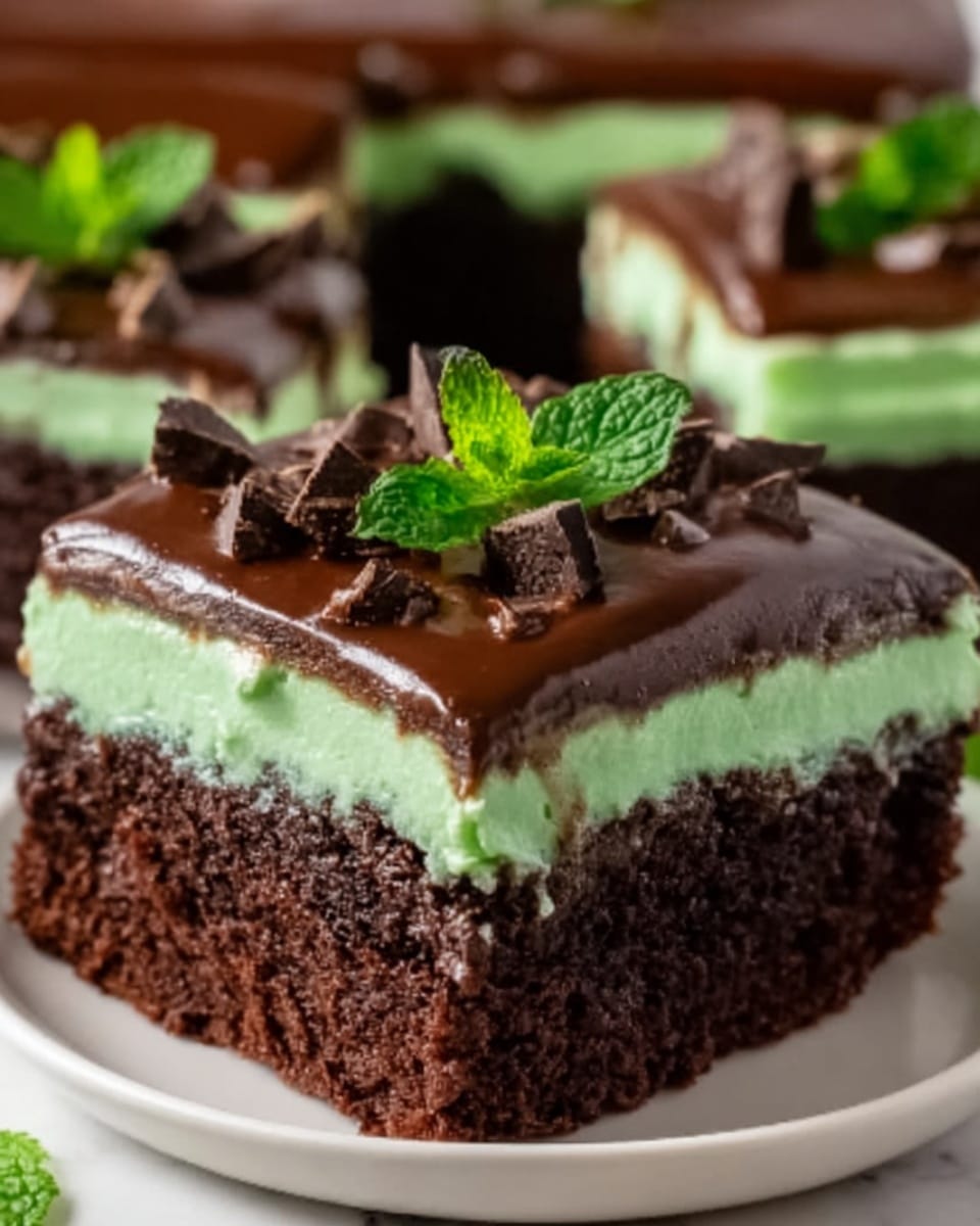 Chocolate Mint Poke Cake Recipe - Recipe Image