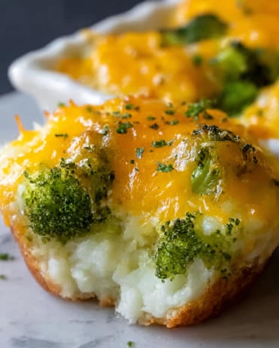 Broccoli Cheddar Smashed Potato Cups Recipe - Recipe Image