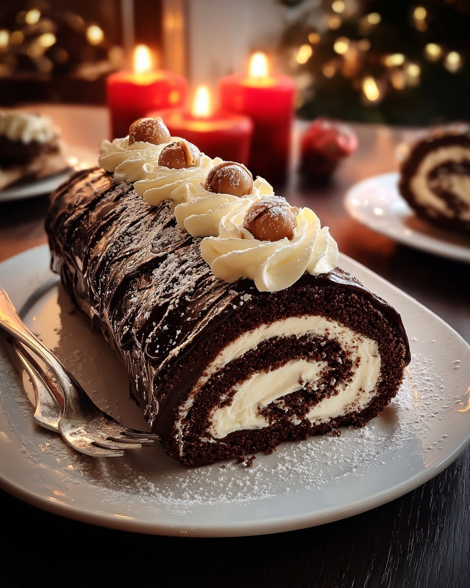 Yule Log Cake (Bûche de Noël) Recipe - Recipe Image