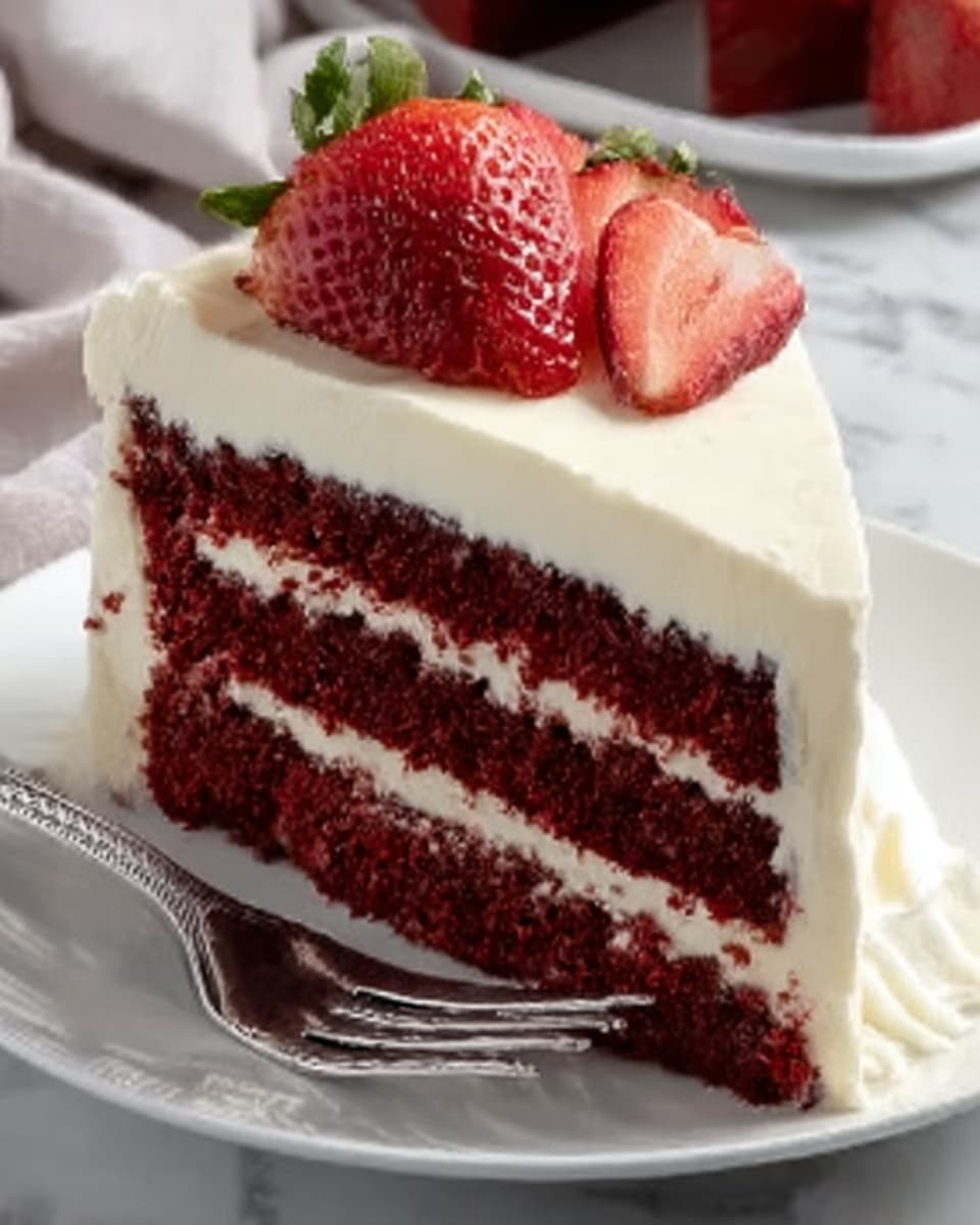 Red Velvet Strawberry Cheesecake Recipe - Recipe Image