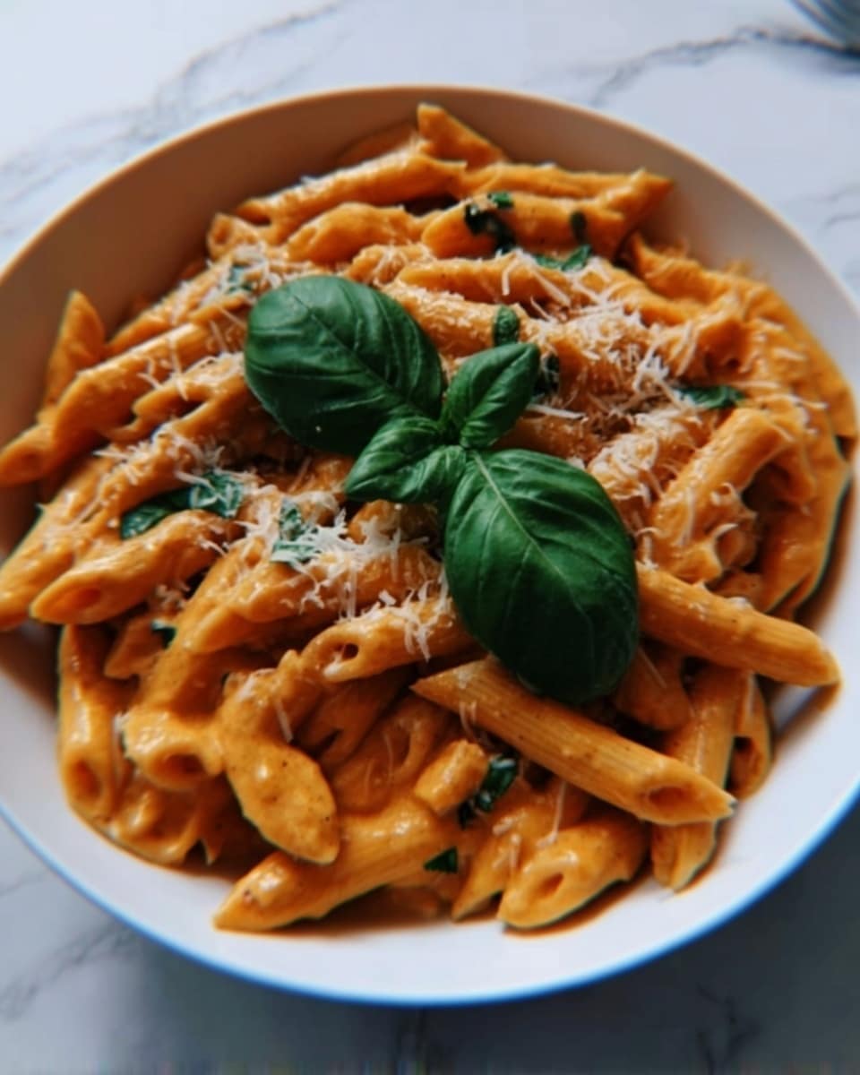 Creamy Tomato and Basil Penne Pasta Recipe - Recipe Image