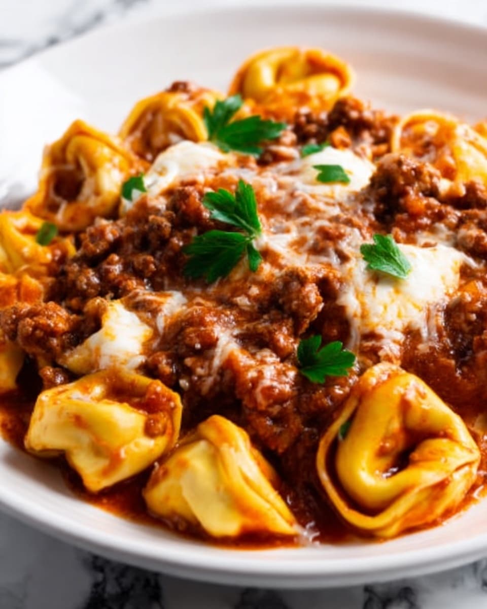 Cheesy Beef Tortellini Enchilada Casserole Recipe - Recipe Image