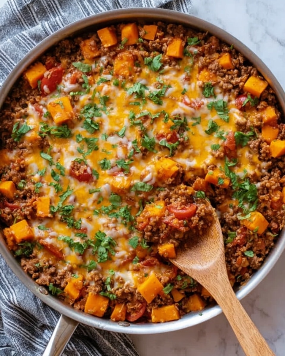 Southwest Ground Beef and Sweet Potato Skillet Recipe - Recipe Image
